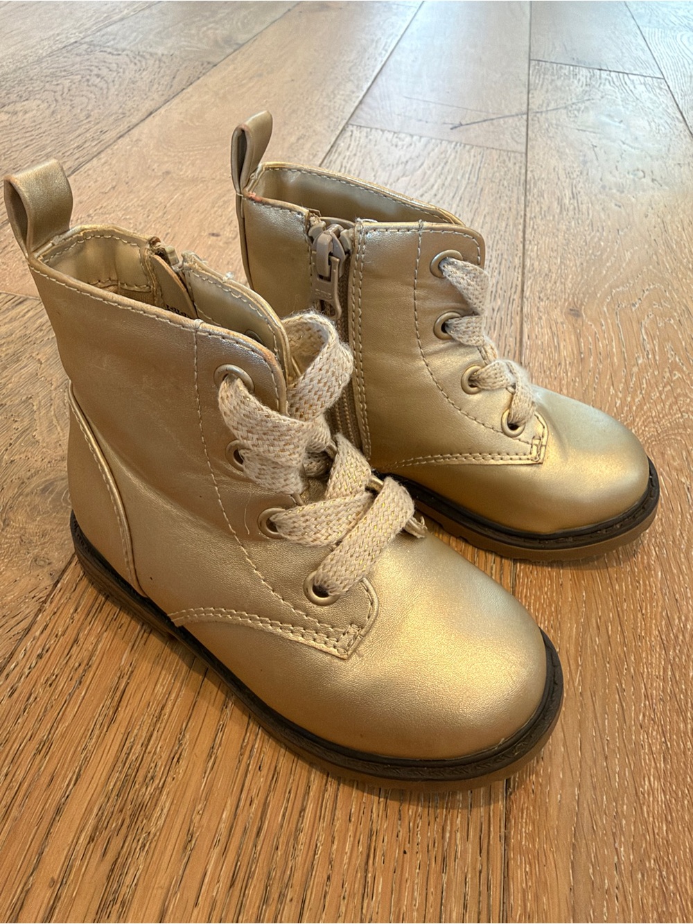 Shiny Gold Toddlers Ankle Boots